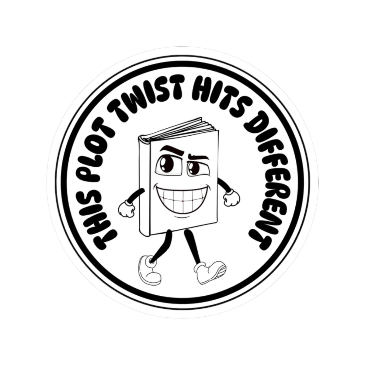 “This Plot Twist Hits Different” Vinyl Sticker – Book Lover Decal Kiss-Cut Stickers | Gift for Readers, Fun Office Supplies