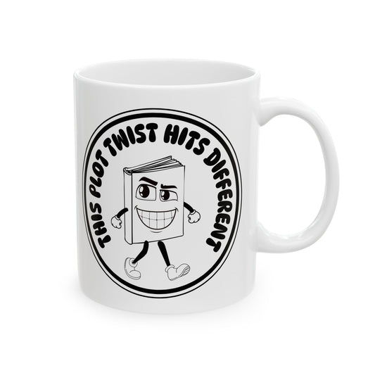 “This Plot Twist Hits Different” Coffee Mug - Great Gift for Writers, Book Lovers, and Coffee Enthusiasts