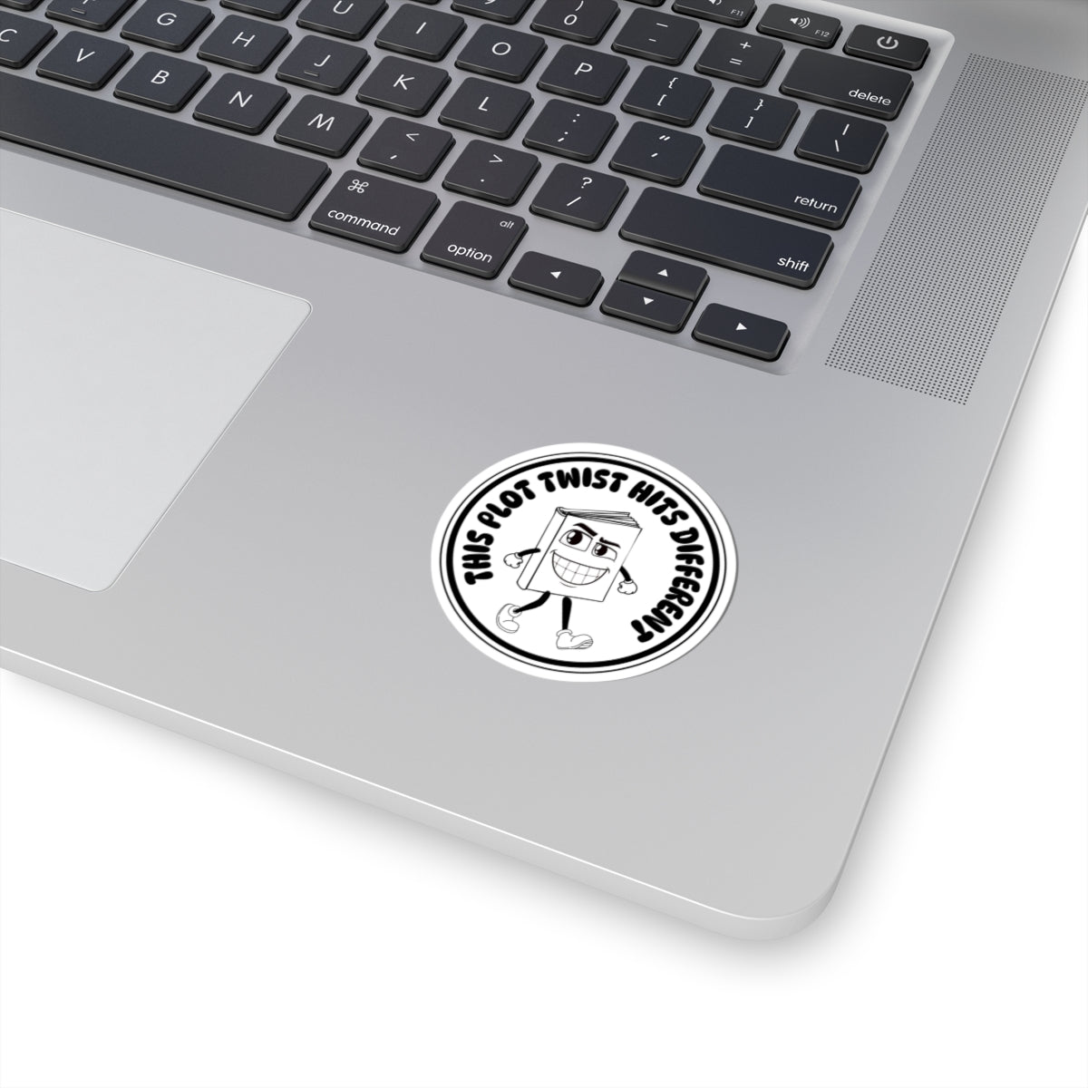 “This Plot Twist Hits Different” Vinyl Sticker – Book Lover Decal Kiss-Cut Stickers | Gift for Readers, Fun Office Supplies