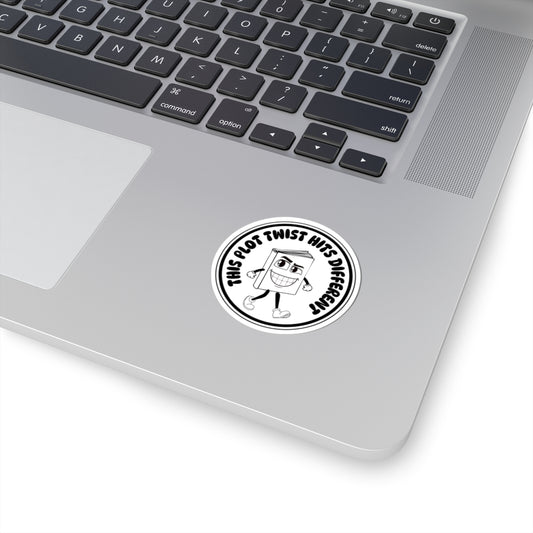 “This Plot Twist Hits Different” Vinyl Sticker – Book Lover Decal Kiss-Cut Stickers | Gift for Readers, Fun Office Supplies