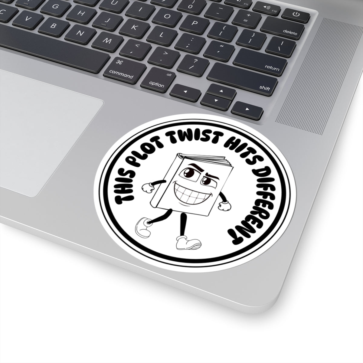 “This Plot Twist Hits Different” Vinyl Sticker – Book Lover Decal Kiss-Cut Stickers | Gift for Readers, Fun Office Supplies
